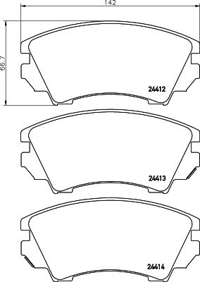 HELLA PAGID 8db355013041 -  Комплект тормозных колодок, дисковый тормоз